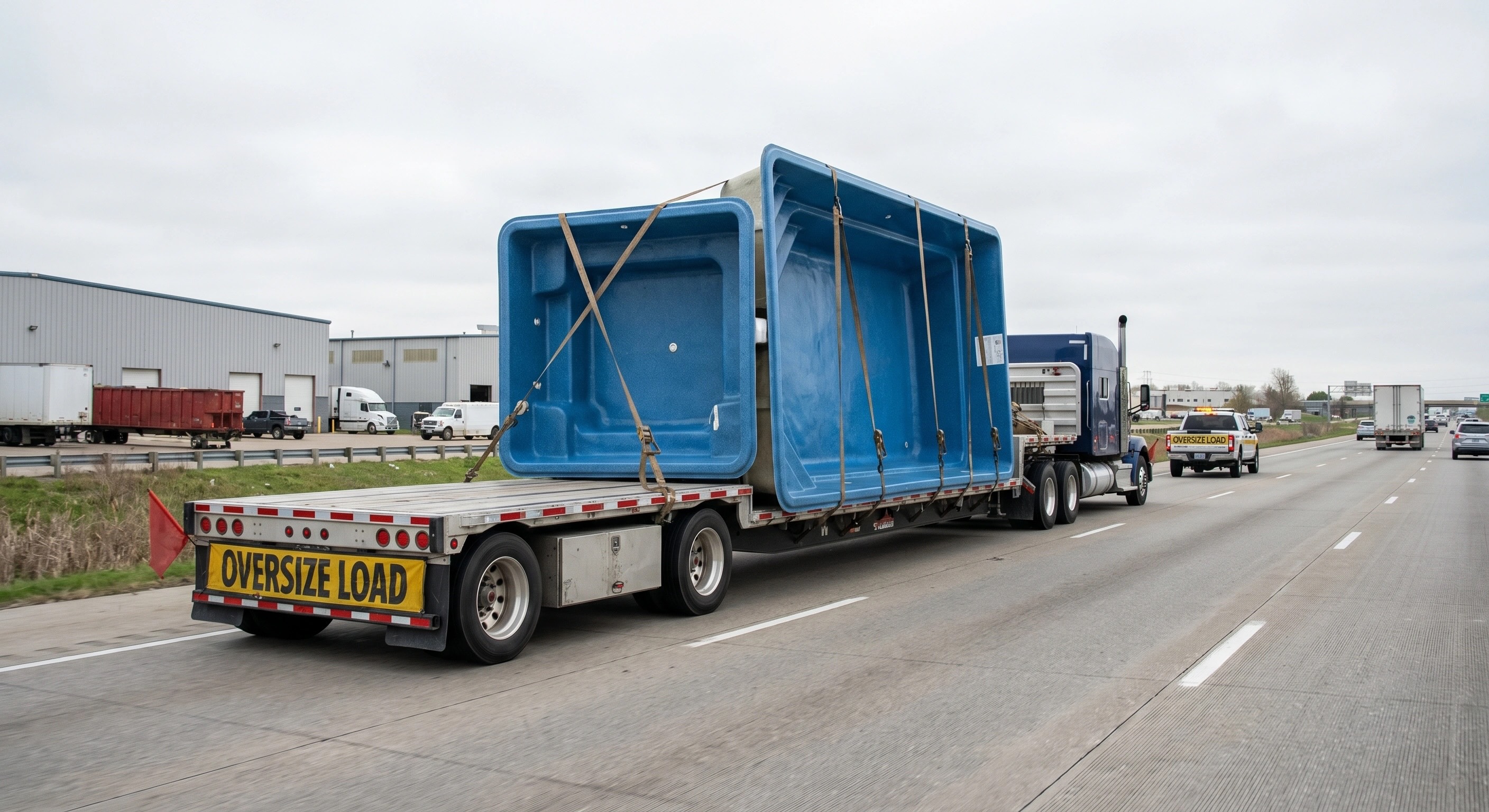 Pool Trailer Shell Fiberglass Pools Direct USA | Affordable Inground Fiberglass Pools